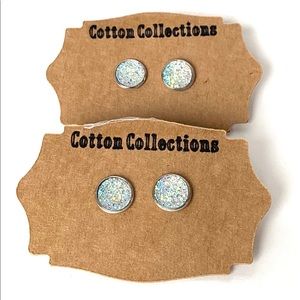 12mm druzy earring studs